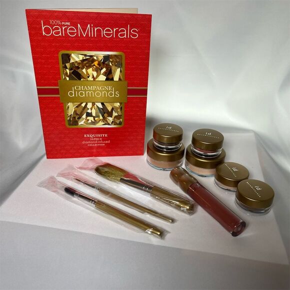 BareMinerals 10Piece Makeup Set (blush, shadow, liner, finishing, brushes, lip) - Picture 2 of 7